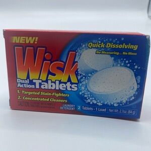 Wisk Dual Action Tablets Vintage Laundry Detergent Discontinued 2